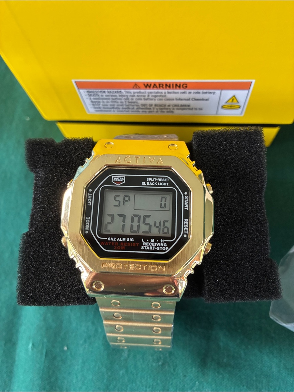 INVICTA New Gold Digital Retro Sports Watch with Metal Bracelet